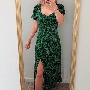 H&M | Green Ditzy Floral Dress